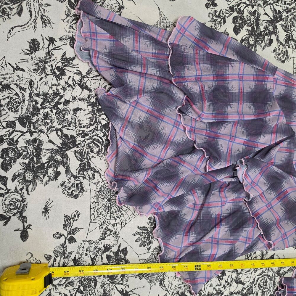 Dolls Kill Sugar Thrillz Plaid Mesh Dress - Picture 5 of 12